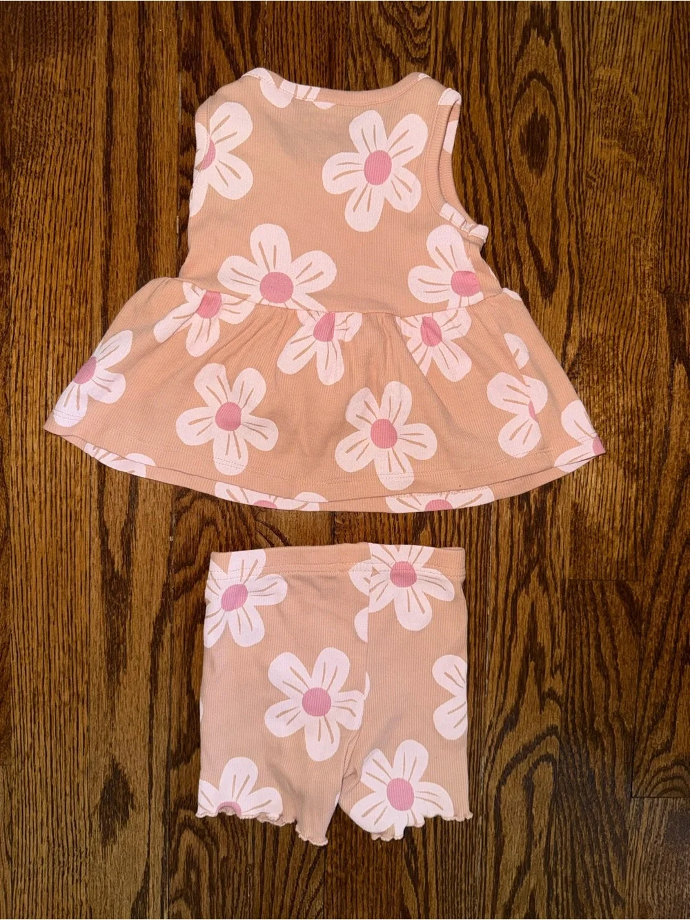 Carter's Peach Floral Tank Top & Shorts Pajama Set